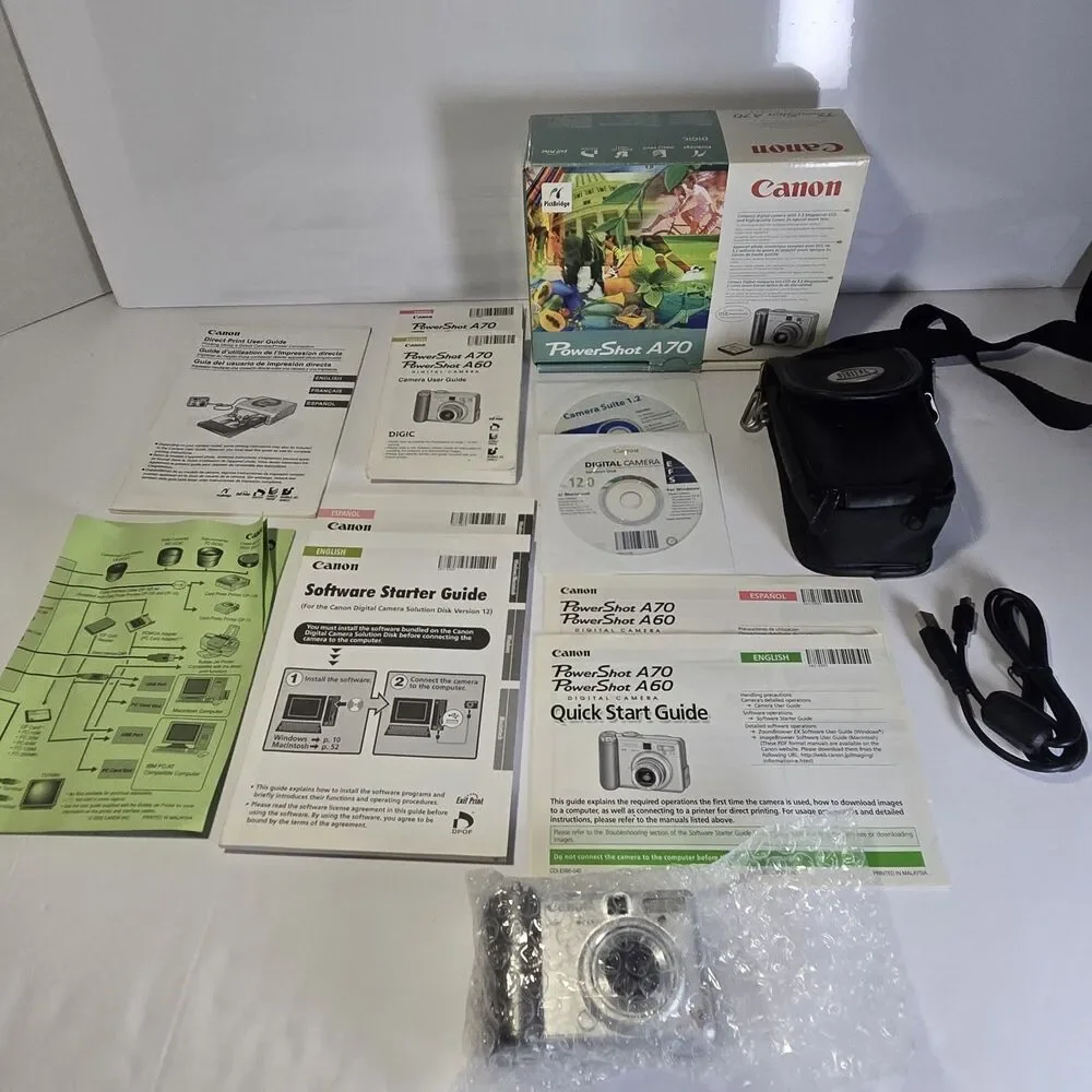 Canon PowerShot A70 3.2MP Digital Camera-  For Parts - As Is